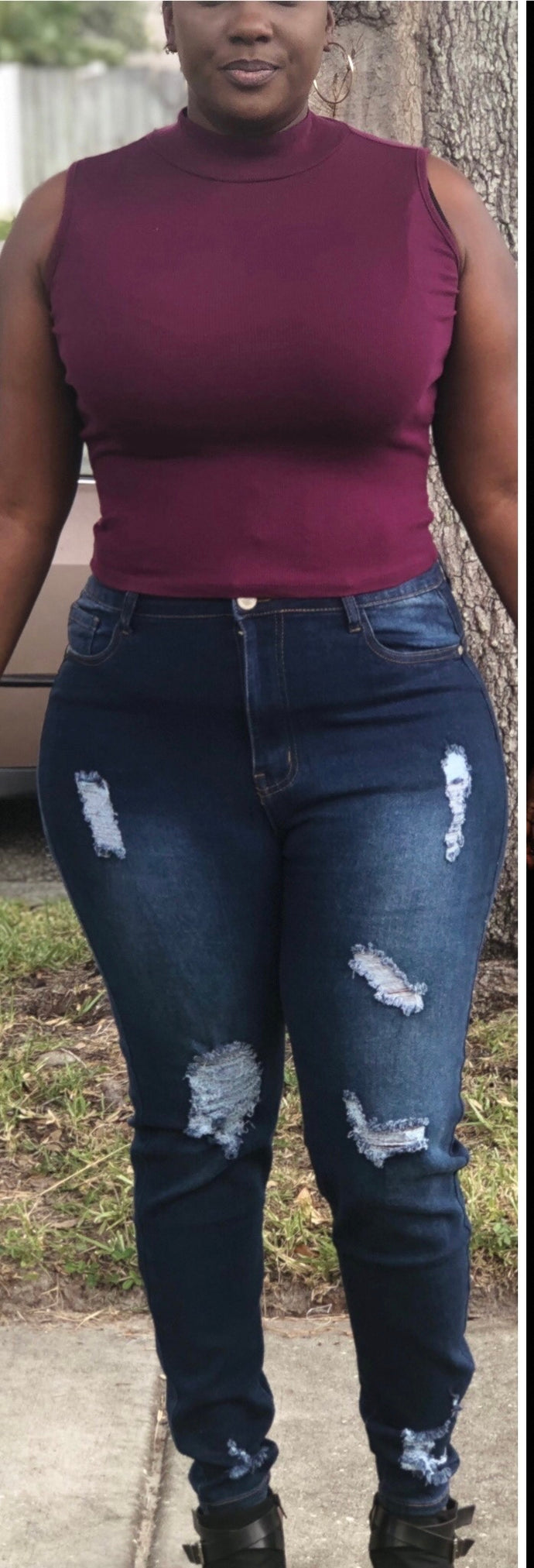 Distressed Jeans Plus Size